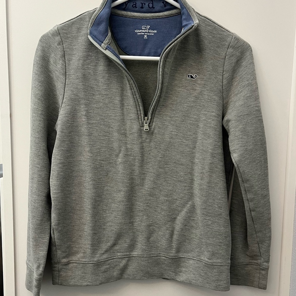Vineyard Vines Boys Light Gray Zip-Up Sweater
